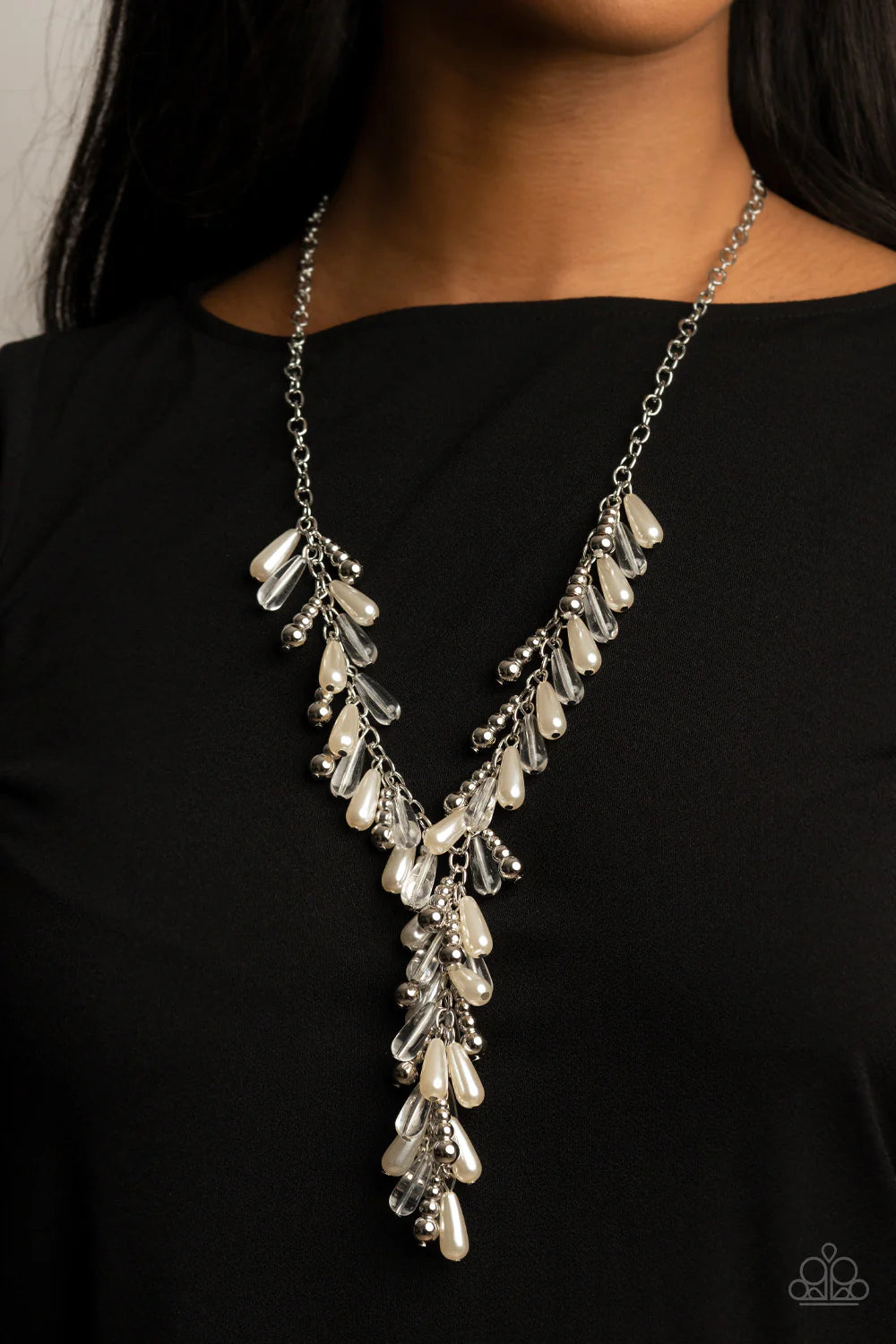 Dripping With DIVA-attitude - White Necklace