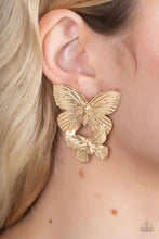 Blushing Butterflies - Gold Post Earrings