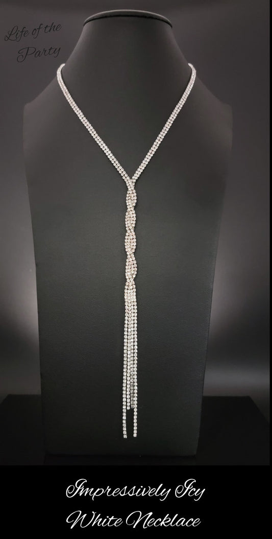 Impressively Icy - White Necklace